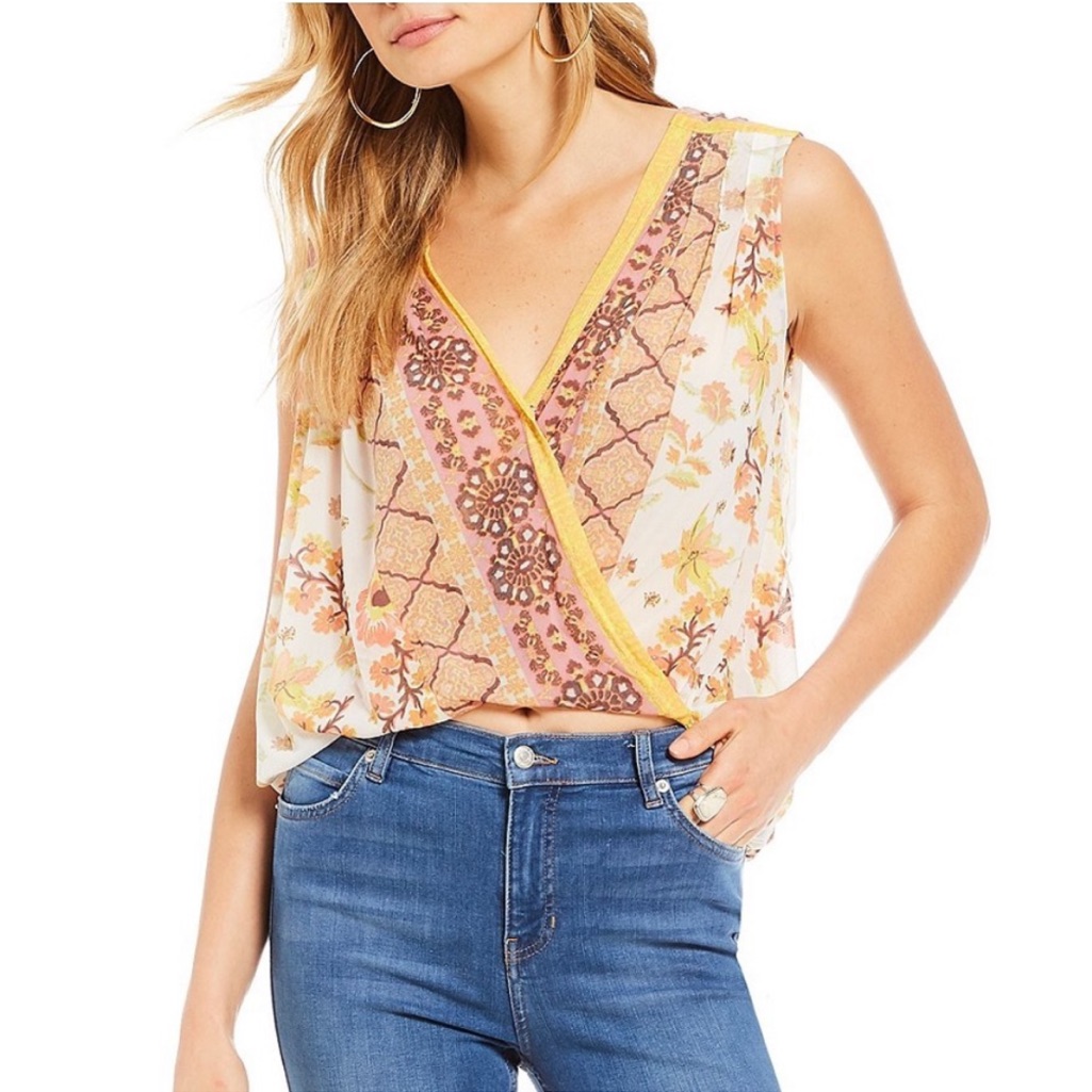 Free People Havana Floral Cropped Tank Top